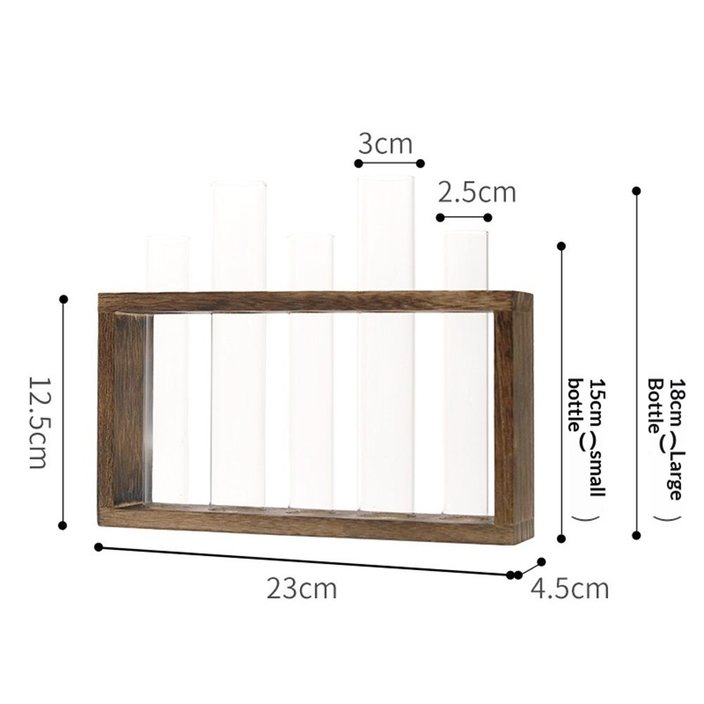 Glass Plant Propagation Station with 5 Test Tubes Planter Vase with Wooden Stand Birthday Gifts for Women Mom Plant Lovers