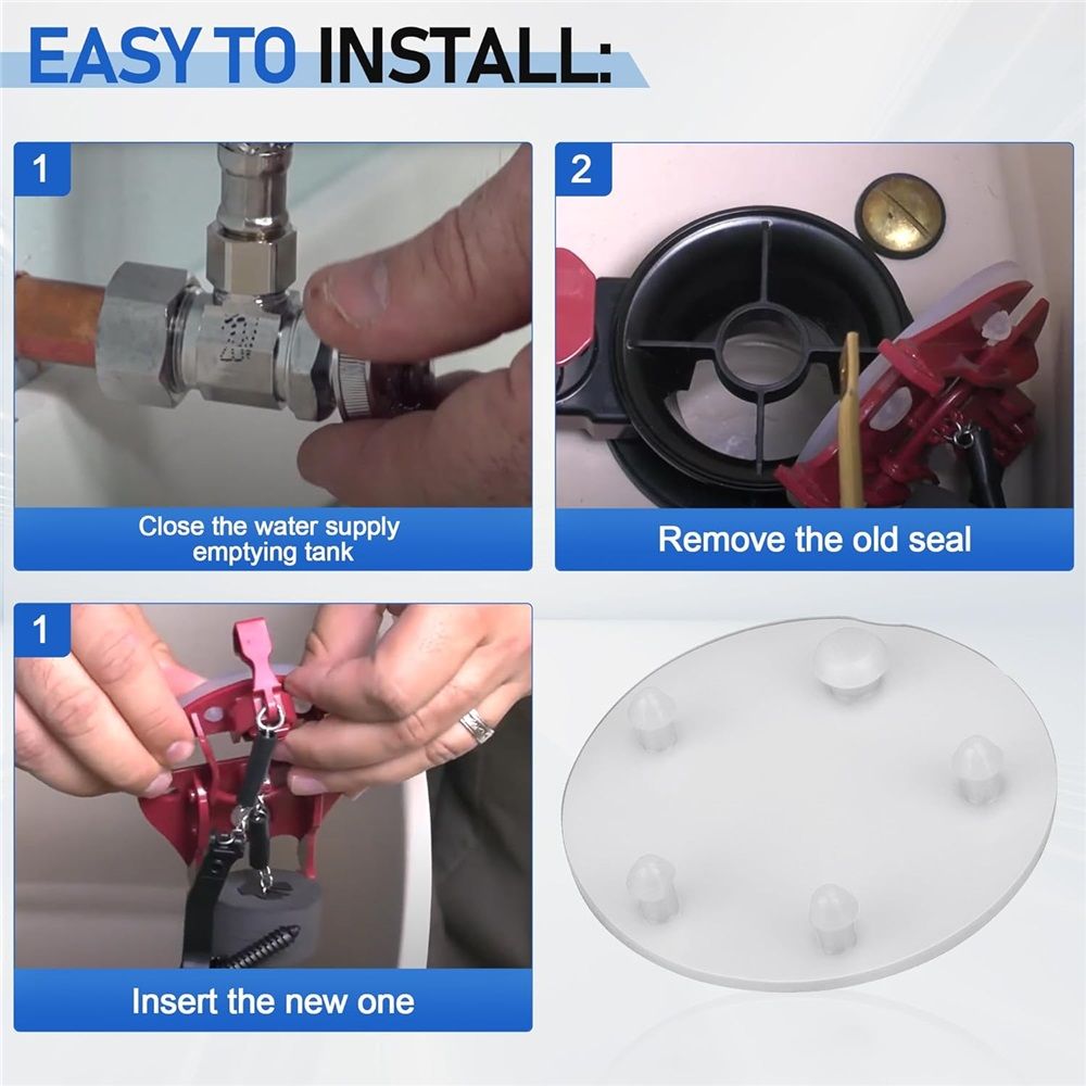 4 Pack Toilet Silicone Flapper Seal Replacement for Standard  Toilet Tank Flapper, Toilet Tank Gasket Seal 3 Inch Compatible , Toilet Tank Parts