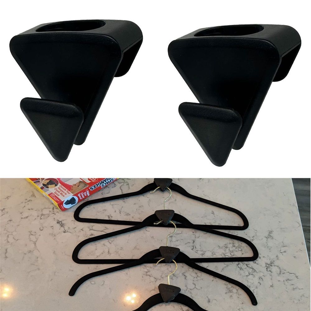 18 Pack, Ultra- Premium Hanger Hooks Closet Space Value Pack,Hook Connection Hook Space Saving Connectors Black
