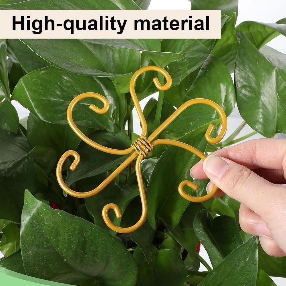 6 pack New iron Plant Stem Support Set, Flower Climbing Plant Support Plant Trellis, Indoor Plants (Round, Rustic)