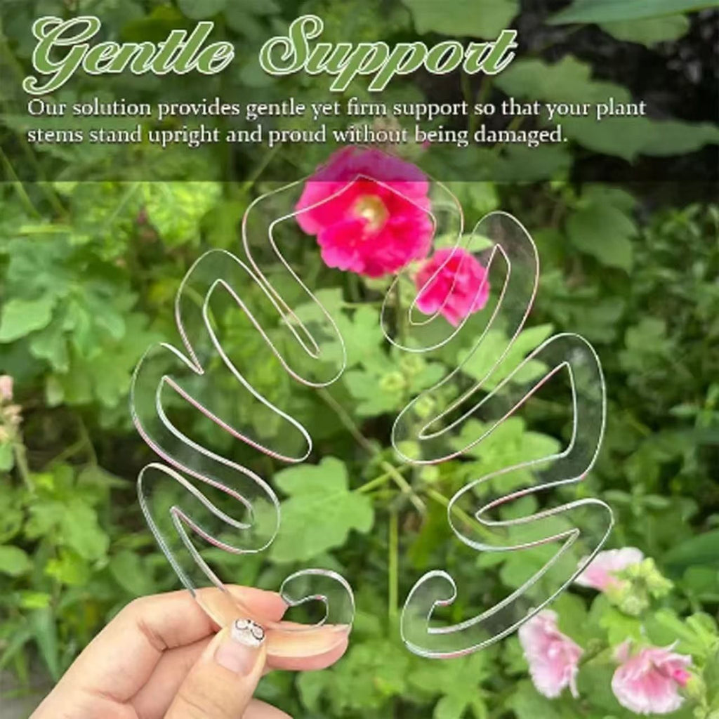 4 pcs Turtle Shell Bamboo Clamp Set - Reusable Clear Plastic Stem Support for Outdoor & Indoor Plants. Ideal for retaining Stems of Flowers, Herbs, and Vegetables