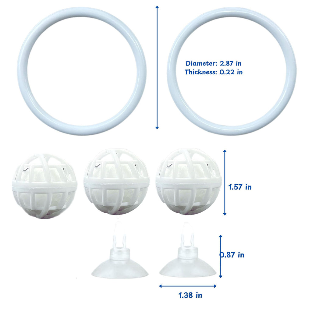 2 set Enrichment Toys with Filter Ball set, Turtle Water Cleaner Ball, Aquarium Feeding Ring with Balls, Betta Fish Toy, Aquatic Turtle Enrichment Toy, Tortoise Supplies (729mm)