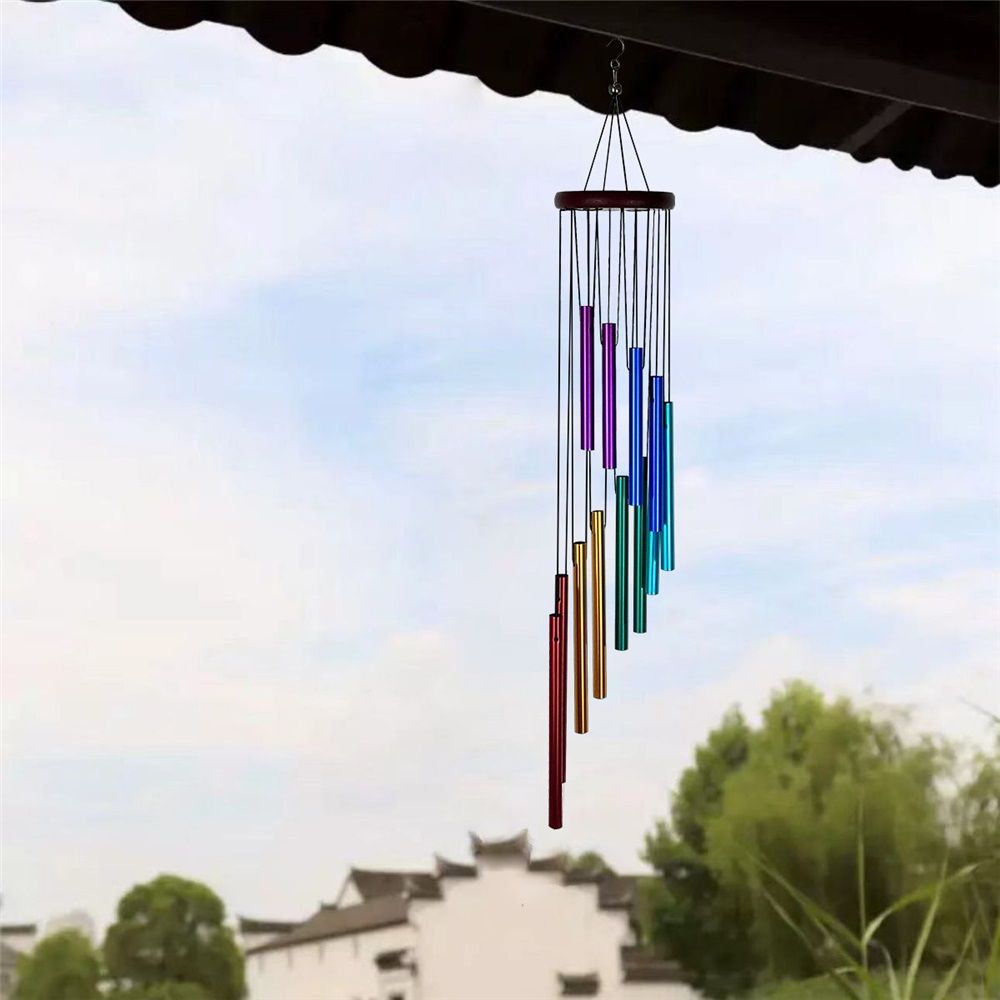 2 pack Outdoor Colorful Wind Chimes for Outside with 12 Aluminum Tubes for Garden Patio Balcony and Home Decor
