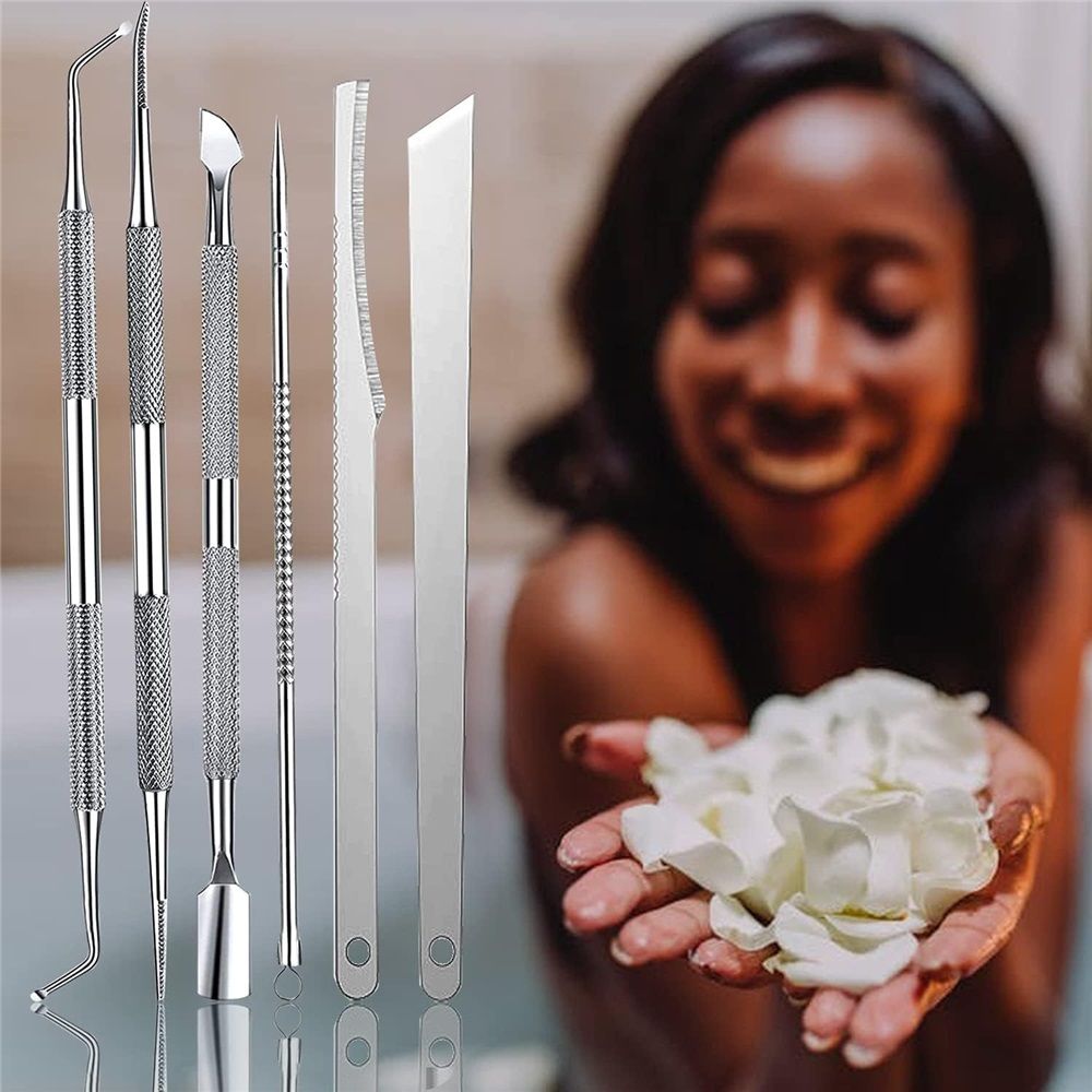 2 set Toenail Pedicure Tool Kit 7pcs Nail Manicure Kit Stainless Steel Nail Care Treatment for Nail Correction Polish Pain Relief true color 7 Piece Set