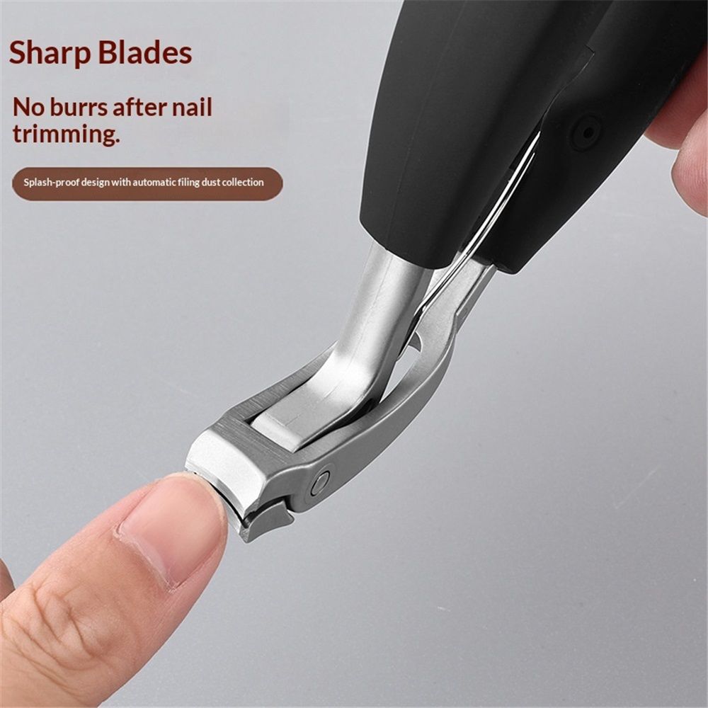 1Pcs Stainless Steel Toenail Clippers Safe Slanted Nail Clippers Cutters Scissors with Handle Professional Curved Blade Grooming Tool for Seniors
