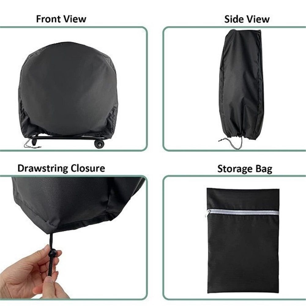 Industrial Fan Cover, 210D Oxford Heavy Duty Outdoor Fan Cover, Waterproof & Dustproof Cover Fits Up to 24" High-Velocity Movement Drum Fan All-weather Protection