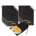 12PCS Shoe Bags for Travel - Large Dustproof Drawstring Shoes Pouch Packing Organizers for Men & Women, Black（storage bag only）
