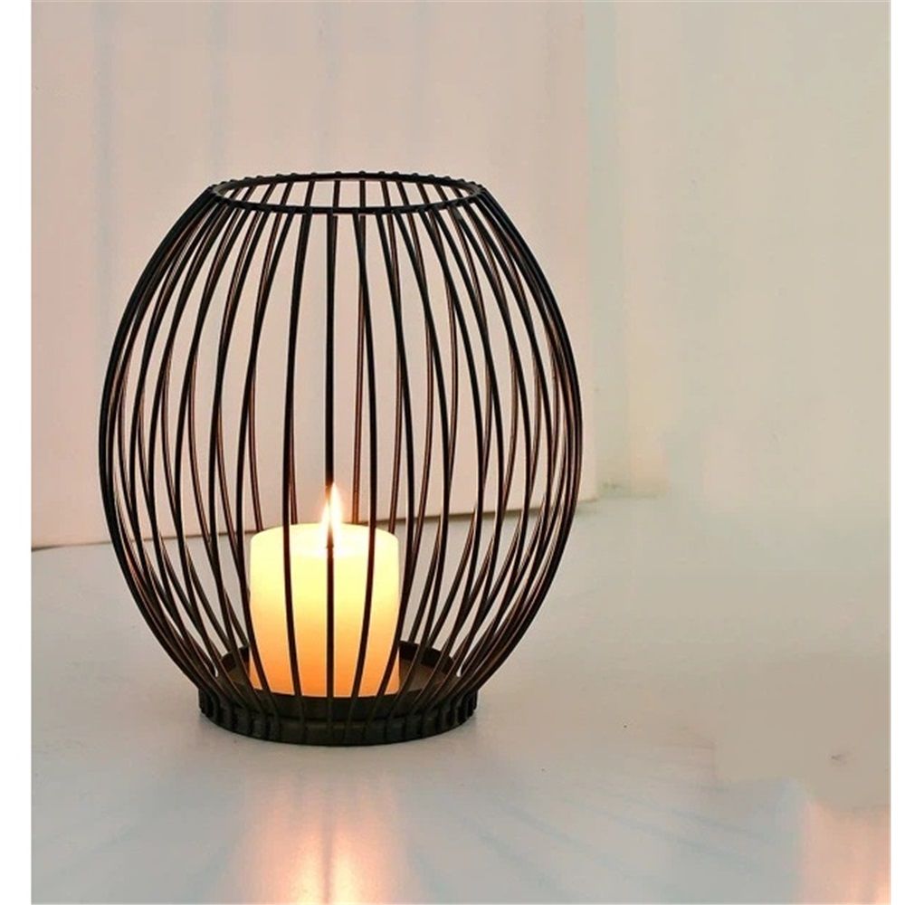 Large iron Candle Holder - Outdoor Lanterns for Patio - Iron Candle Holder - Decorative Candle Holders for Pillar Candles - Table Candles Holders Decor - Iron Candle Stands - Candles Holder
