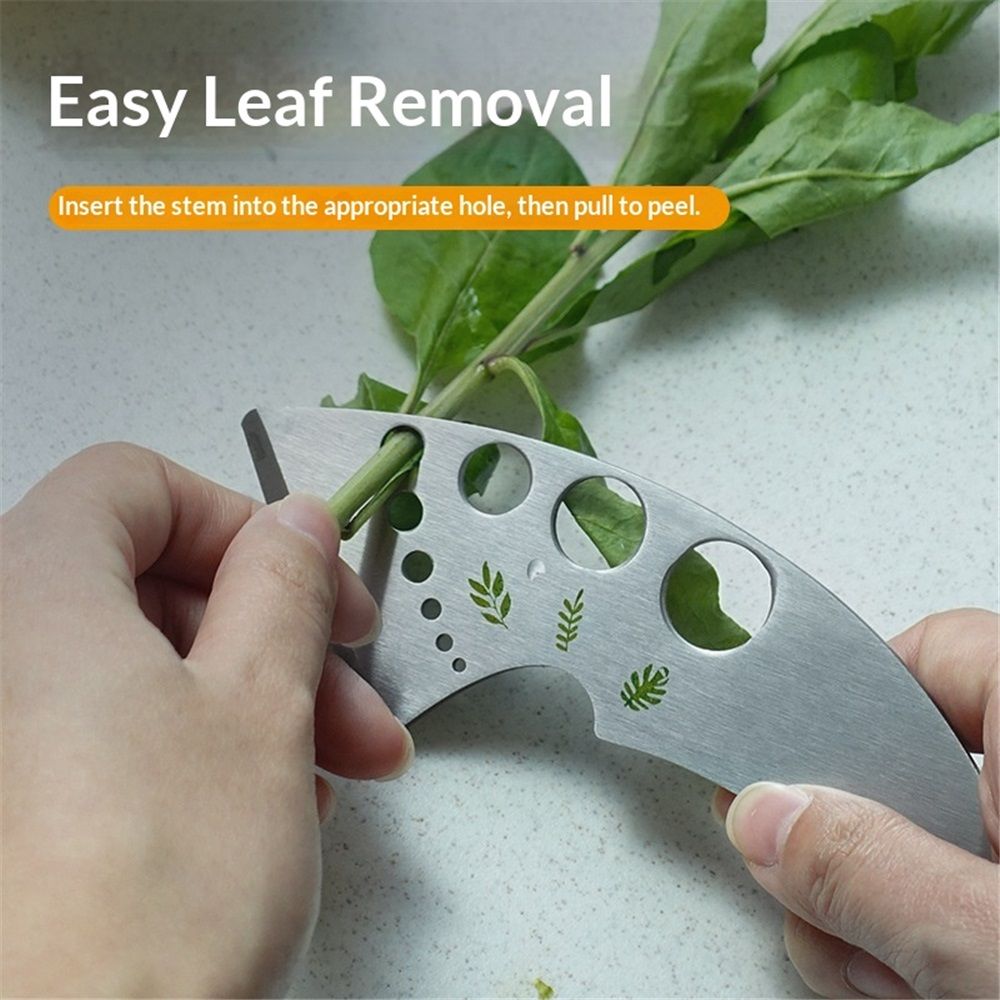 2 pack Stainless Steel Herb Leaf Stripper with Multi-Size Holes & Precision Blade - Kitchen Essentials for Parsley, Cilantro and Leafy Greens