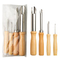 2 set Round Hole Cutter 4 PCS Stainless Steel and Wood Circle Shaping Hole Cutters for Pottery Clay Sculpture 4Sizes