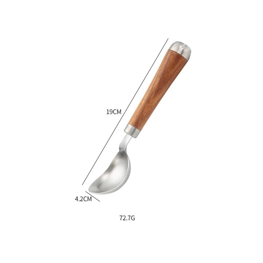 2 pack Small Cylindrical Ice Cream Scoop Stainless Steel with Wood Handle, stainless steel Ice Scoop for Freezer