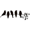 2 pack ferraycle iron Bird Wall Art - Birds on Branch with Leaves - iron Sculpture Wall Hanging Sign for Balcony, Garden, Home Decor(Black)