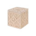 Tissue Box Cover Square Open-Bottom Tissue Box Holder Boho Decor Tissue Organizer Bohemian Handmade Woven Tissue Cube Box for Bathroom Bedroom Dresser Living Room Office Dorm, beige
