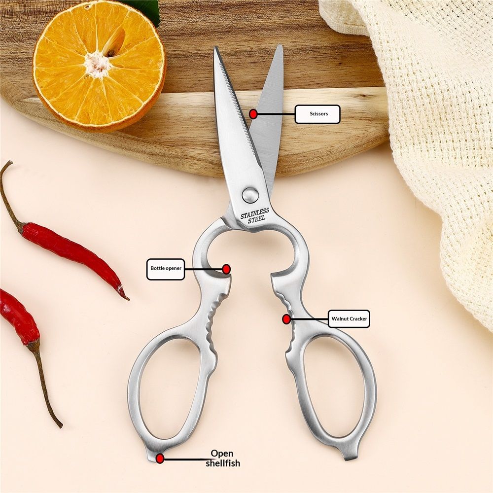 Heavy Duty Kitchen Scissors - Stainless Steel Kitchen Shears, Ultra Sharp Micro Serrated Poultry Shears, Cooking Scissors for Meat, Dishwasher Safe
