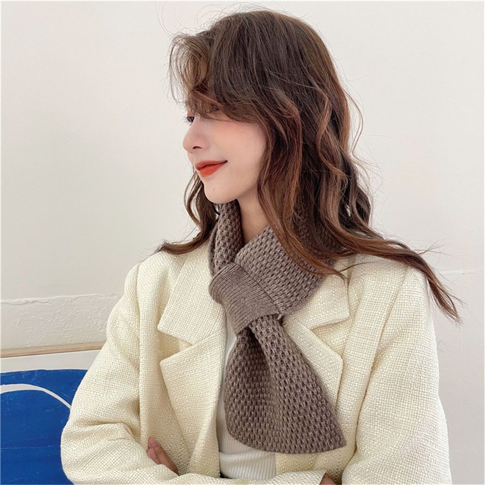 Winter Knit Warm Scarves Thick Scarf Cold Weather Soft Neck Warmer for Women Men, Shawl Neck Collar Breathable Warmer Cold Weather (khaki)