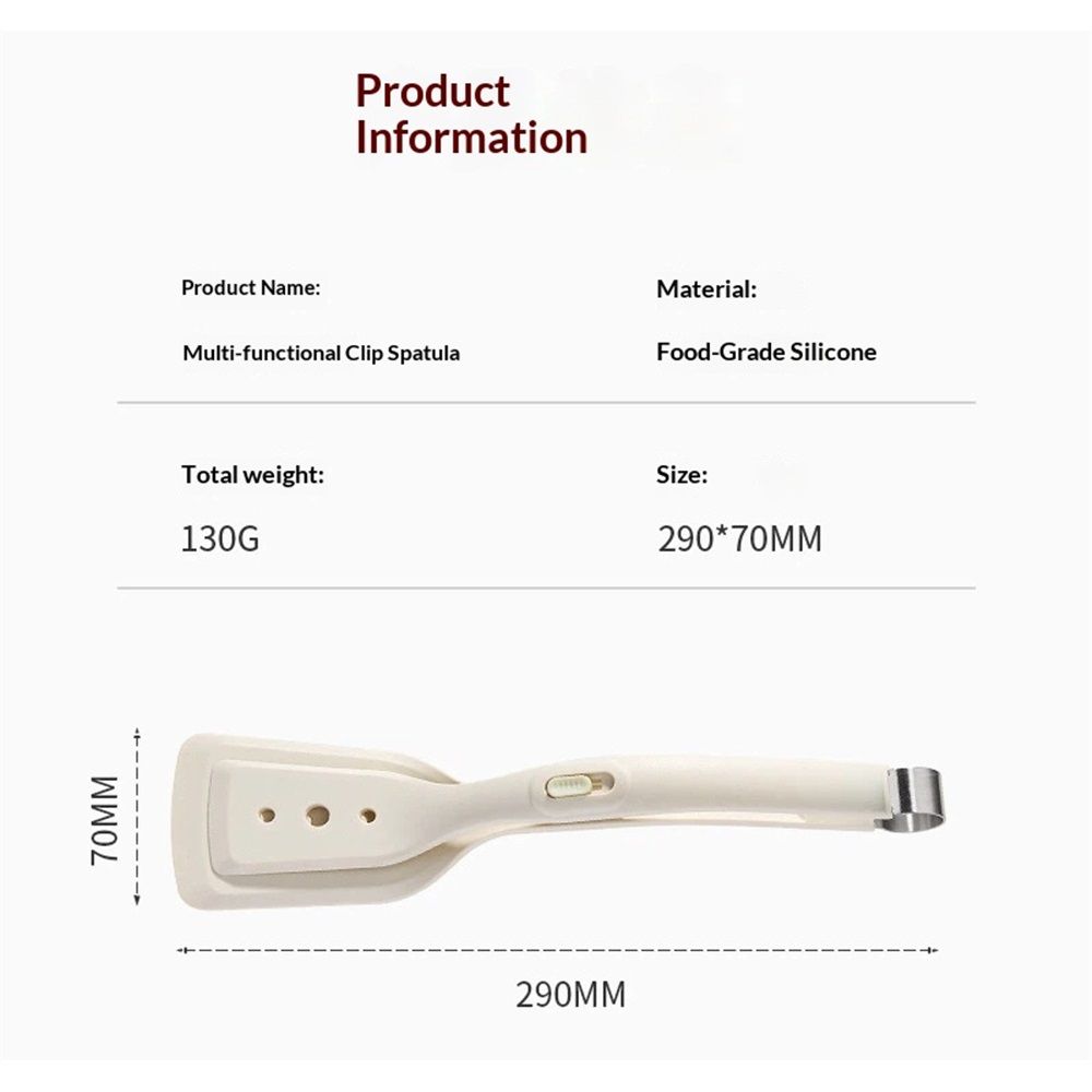 2-in-1 Silicone Spatula Tongs - Heat-Resistant Food Turner & Tongs for Flipping Fish, Steak, Pancakes - Non-Scratch, BPA-Free (White)