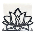 2 pack Lotus Flower Decorative Black iron Napkin Holder for Table, 5.3" x 4" x 1.5" Floral Standing Napkin Holder for Home Kitchen Restaurant Picnic Party Coffee Bar Dining Room（Excluding paper）