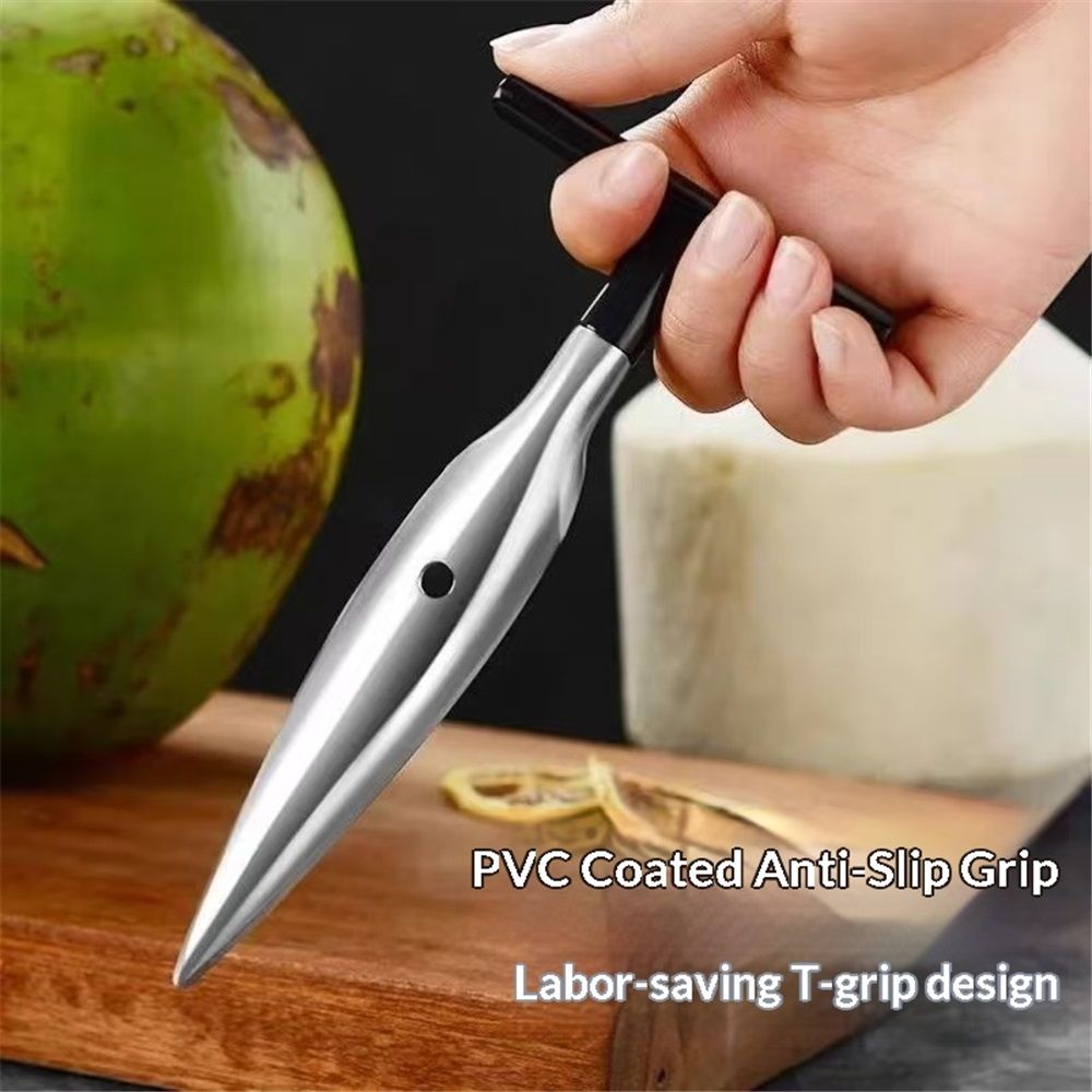 2 pack Coconut Opener, Stainless Steel Coconut Knife Tool For Easy Access To Fresh Coconut Water. Safe and Easy