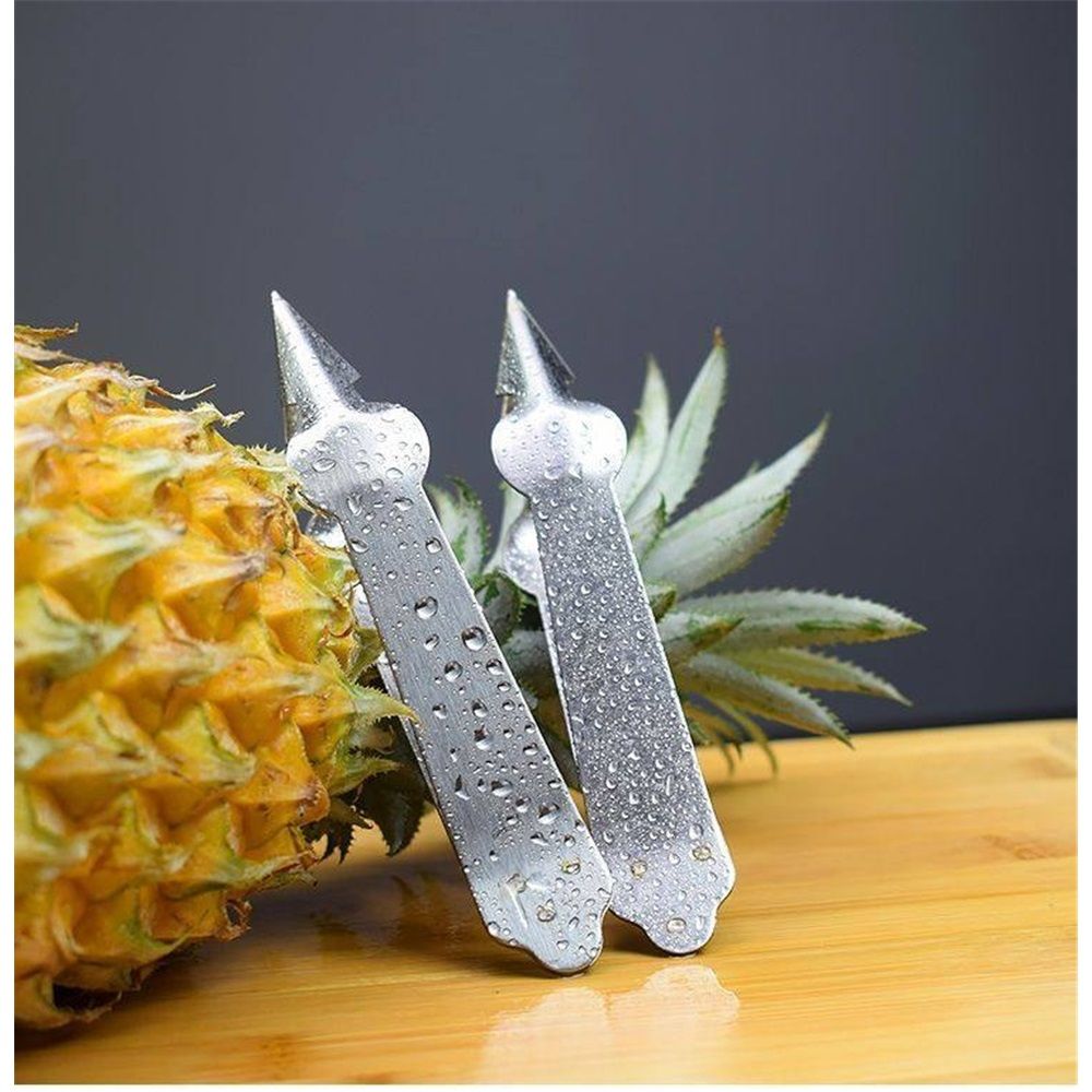 6 PCS Stainless Steel Pineapple Eye Remover Pineapple Seed Clip for Kitchen, Eye Clip Stainless Steel Pineapple V Shape Pineapple Eye Cutter for Home Kitchen Fruit Store Supermarket