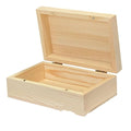Large Unfinished Wooden Box, 14*9*5cm Natural Unfinished Pine Wood Box with Hinged Lid for DIY Craft Art Hobbies and Home Storage