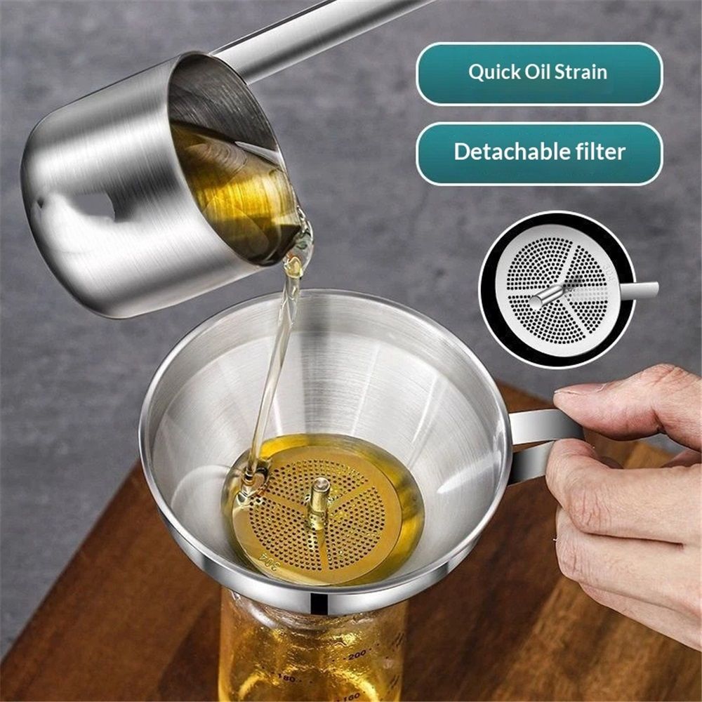 304 Stainless Steel Kitchen Funnel with Filter Strainer Wine Funnel Filter Transferring Liquid,Dry Powder Ingredients