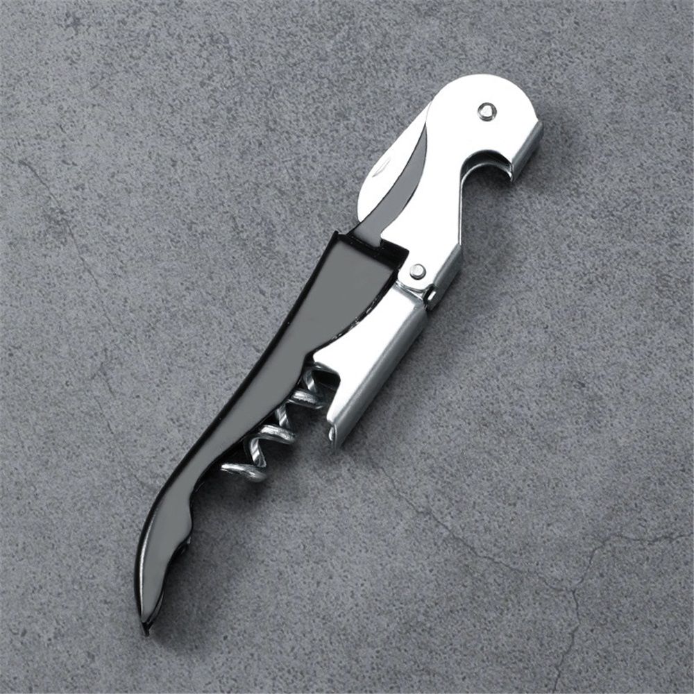 2 pack Double Hinged Waiter's Corkscrew Wine Opener, Stainless Steel Wine Bottle Opener with Built In Foil Cutter, Home Bar Tools, Bar Cart Accessories, Wedding Gifts（black）