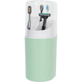 Tall Electric Toothbrush Holder with Cover, Bathroom Caddy Fits Adults Electric Toothbrushes, Toothpaste, Wall Mount or Countertop Organizer with Removable Dividers, 4 Slots (Green,only the box)