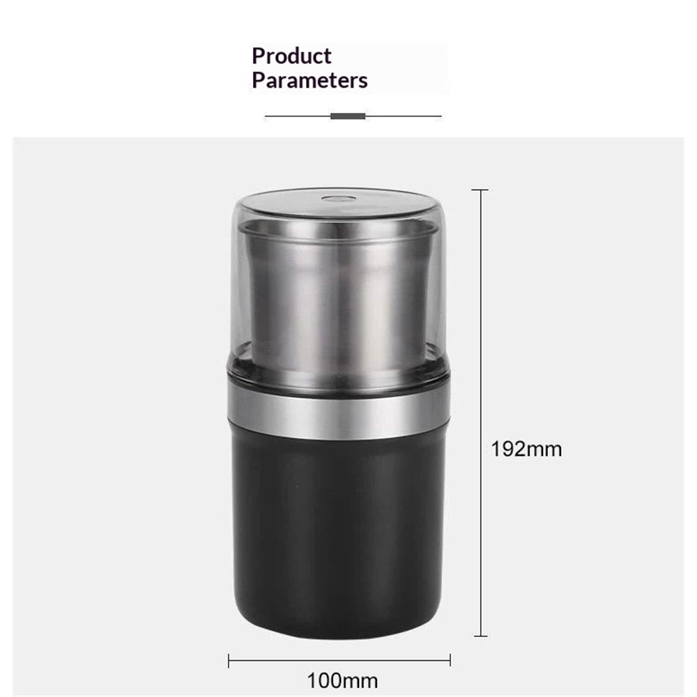Electric Coffee Grinder and Spice Grinder with 1 Stainless Steel Blades Removable Bowls Juicer wall breaking machine（Black single cup）