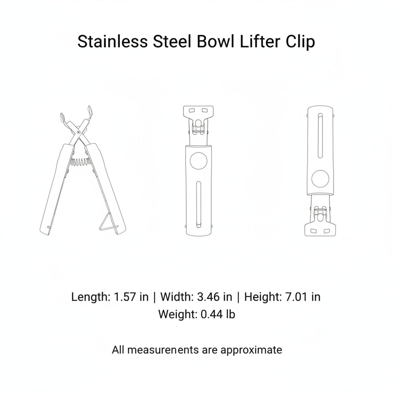 Stainless Steel Dish Lifter Tongs for Hot Plates and Bowls, Kitchen Tool for Microwave Steamer Oven (1 PC)