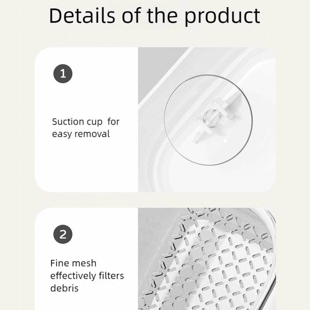 Milky white self-designed Sink Drain Basket, Detachable Kitchen Food Residue Filter Strainer Holder for Leftovers Tea Leaves Waste Water Draining Rack