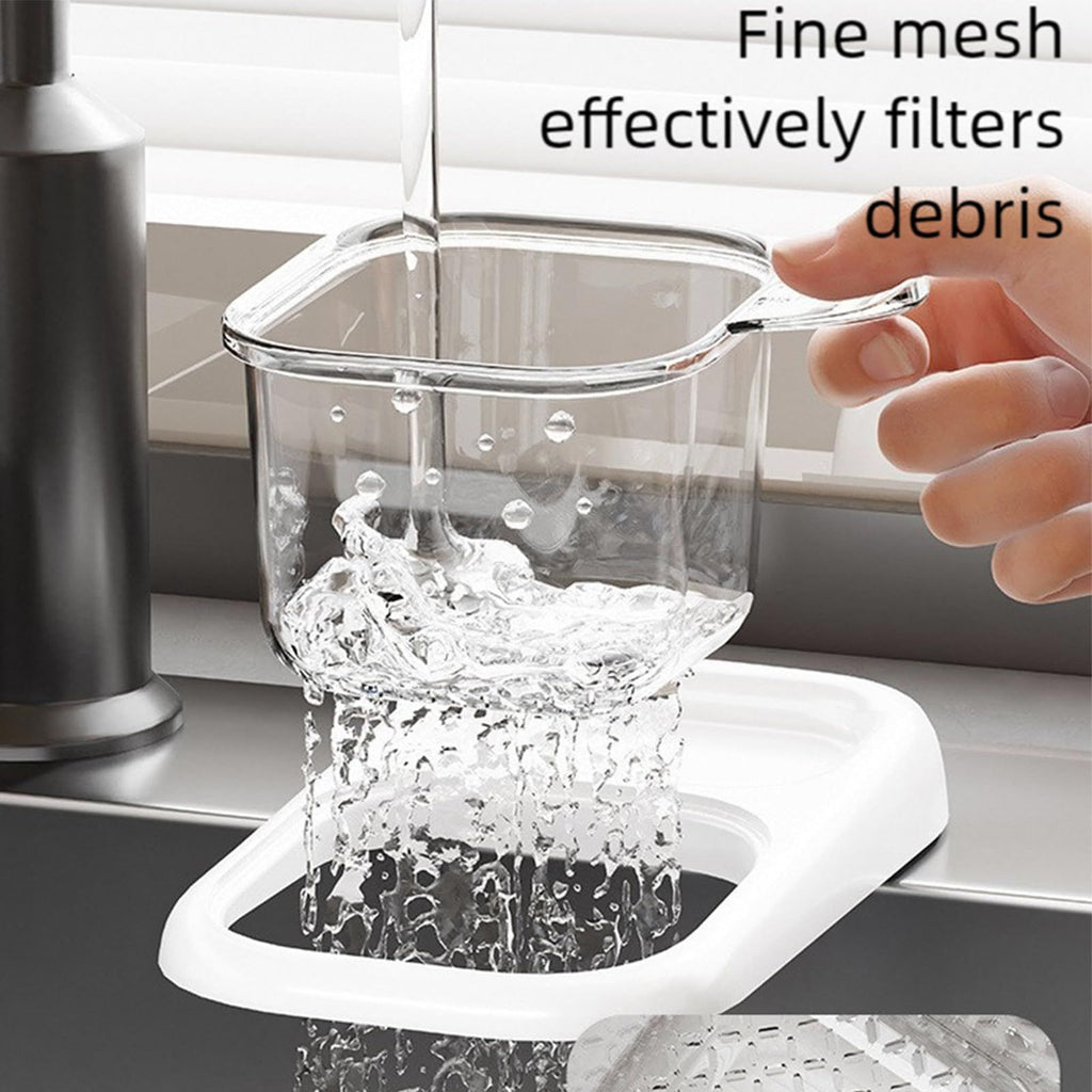 Milky white self-designed Sink Drain Basket, Detachable Kitchen Food Residue Filter Strainer Holder for Leftovers Tea Leaves Waste Water Draining Rack