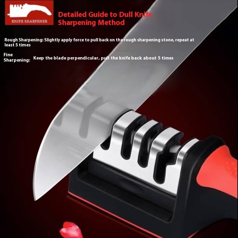 Three sections Handheld Diamond Knife Sharpener, Multifunctional Quick Sharpening Stone for Household Kitchen, Fast Blade Edge Restoration Tool