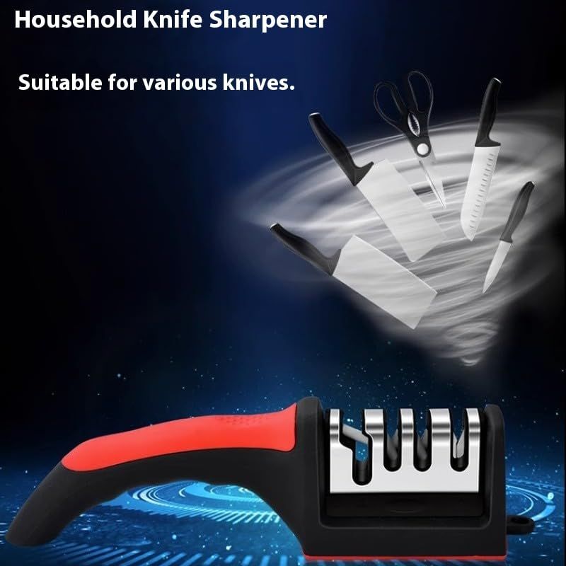 Four sections Handheld Diamond Knife Sharpener, Multifunctional Quick Sharpening Stone for Household Kitchen, Fast Blade Edge Restoration Tool