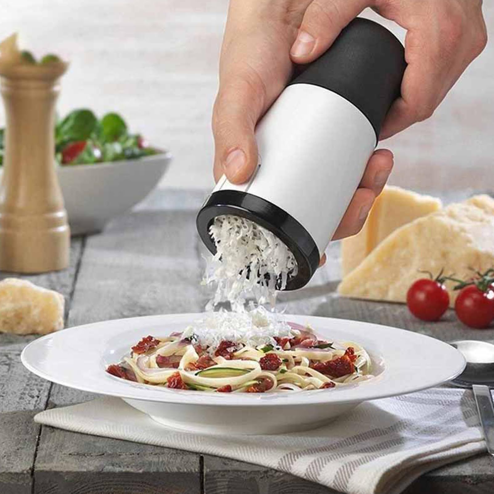 Cheese Shredder Rotary, Stainless Steel Rotary Graters, Non-Slip Handheld RotaryCheese Grater, Multipurpose Parmesan Cheese Grinder, Kitchen Gadgets, for Kitchen, Dining Room