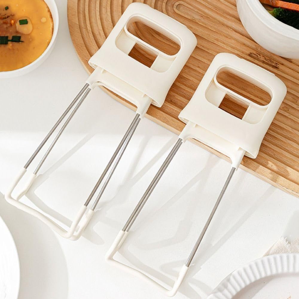 Extra Large white high-quality Heat Resistant Bowl Clip, Wide Angle Non-Slip Hot Dish Gripper Tongs for Kitchen Steamer Cooking