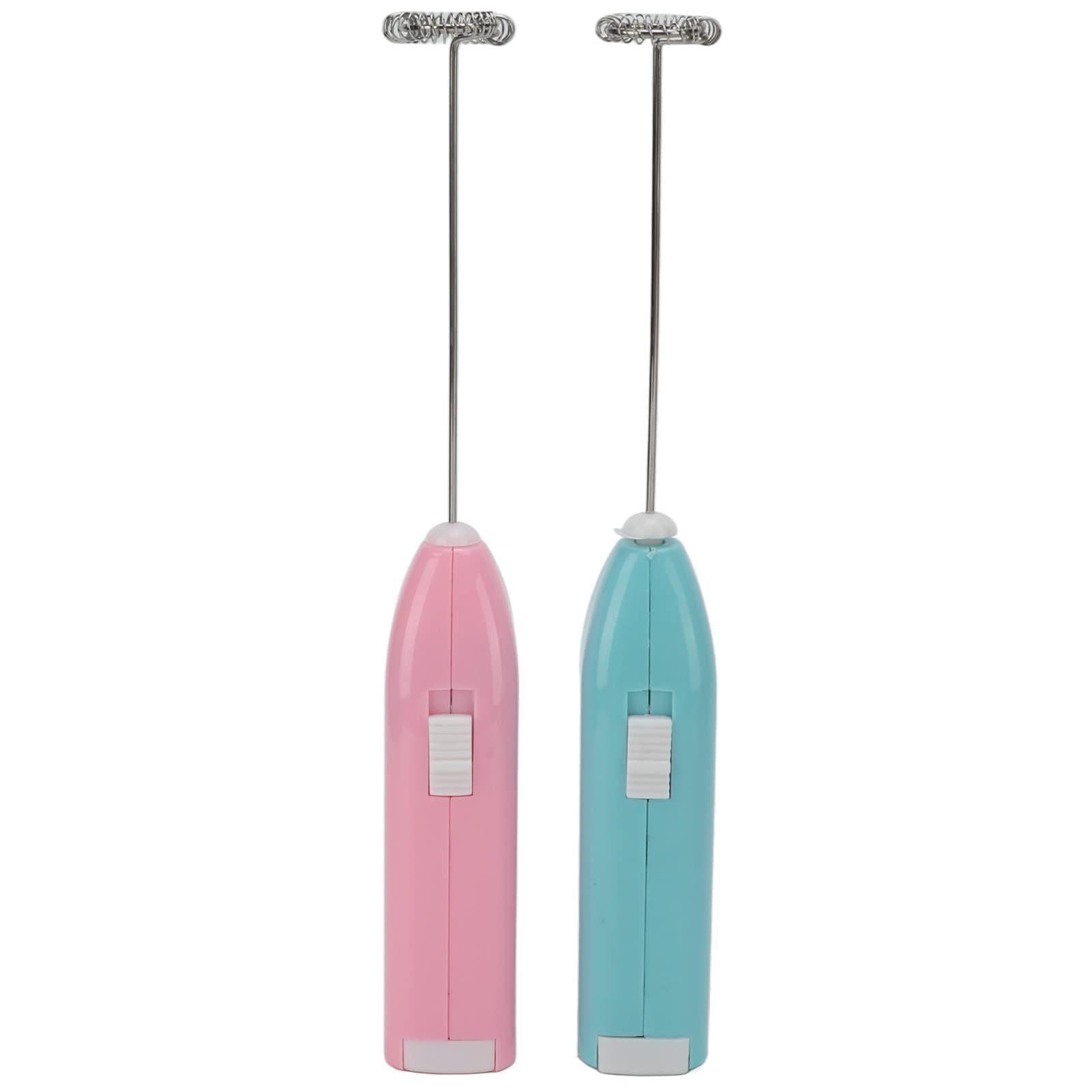 White electric milk frother, handheld coffee stirrer, portable milk frother, suitable for lattes, cappuccinos, and home use as a whipping iron/whip.