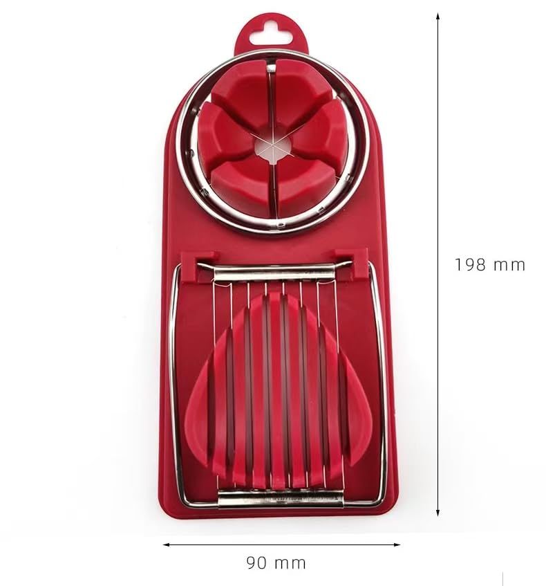 Red Generic 1pcs Egg Slicer Vertical Cut Cutter Flower Type 2In1 Boiled Egg Slicer