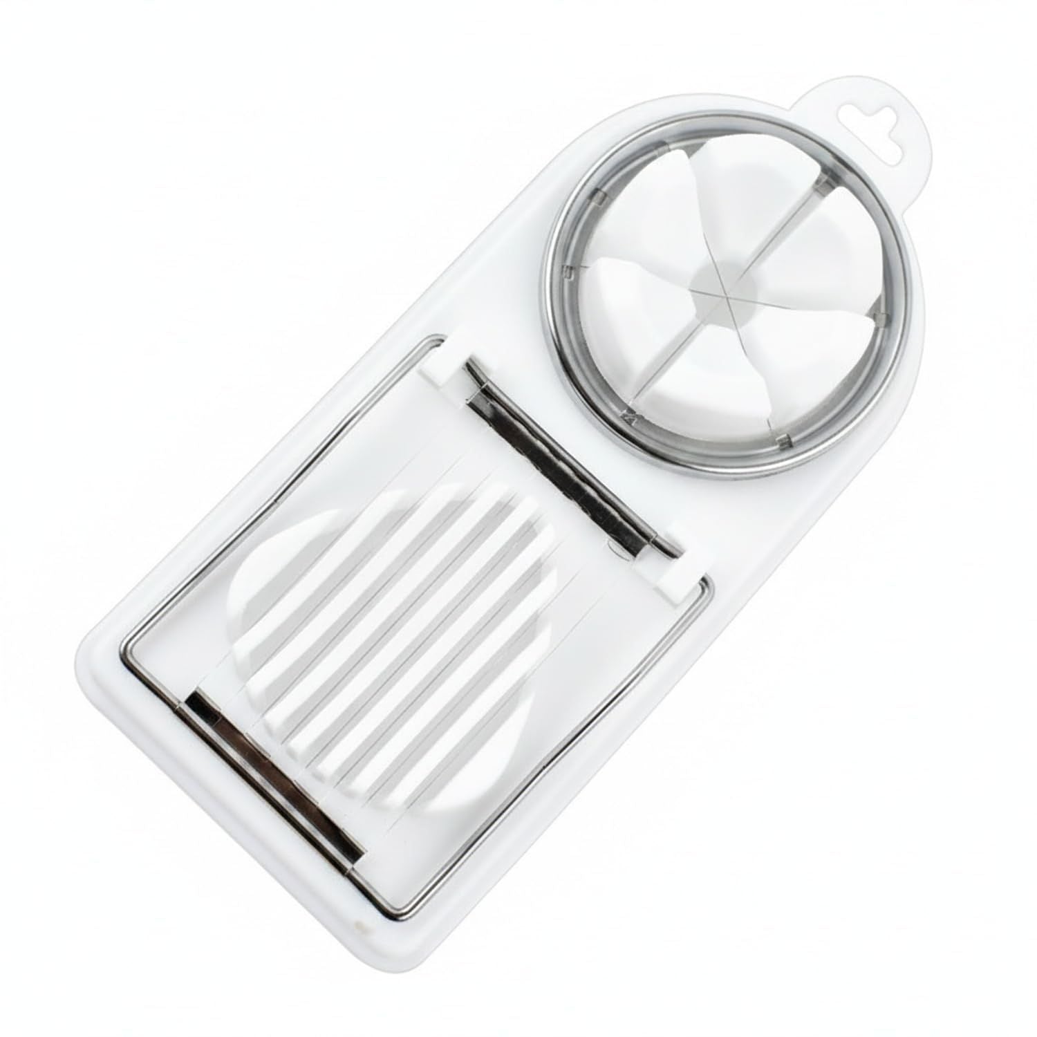 White Generic 1pcs Egg Slicer Vertical Cut Cutter Flower Type 2In1 Boiled Egg Slicer