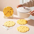 2‑Pack light‑Yellow round Silicone Trivet Mat, Heat Resistant Non Slip, 6.3x6.3x0.4 Inches, Kitchen Table Protector for Bowls Plates Cups