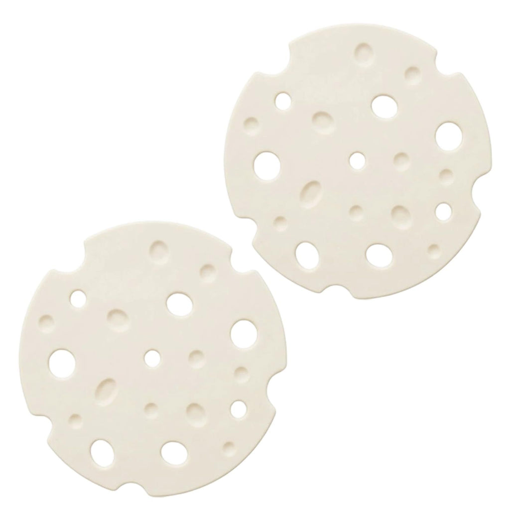 2‑Pack off white round Silicone Trivet Mat, Heat Resistant Non Slip, 6.3x6.3x0.4 Inches, Kitchen Table Protector for Bowls Plates Cups