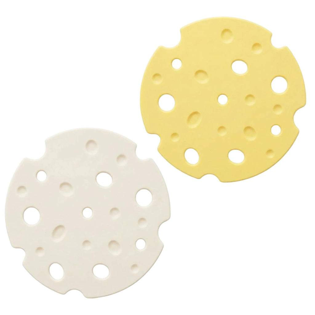2‑Pack off white round Silicone Trivet Mat, Heat Resistant Non Slip, 6.3x6.3x0.4 Inches, Kitchen Table Protector for Bowls Plates Cups