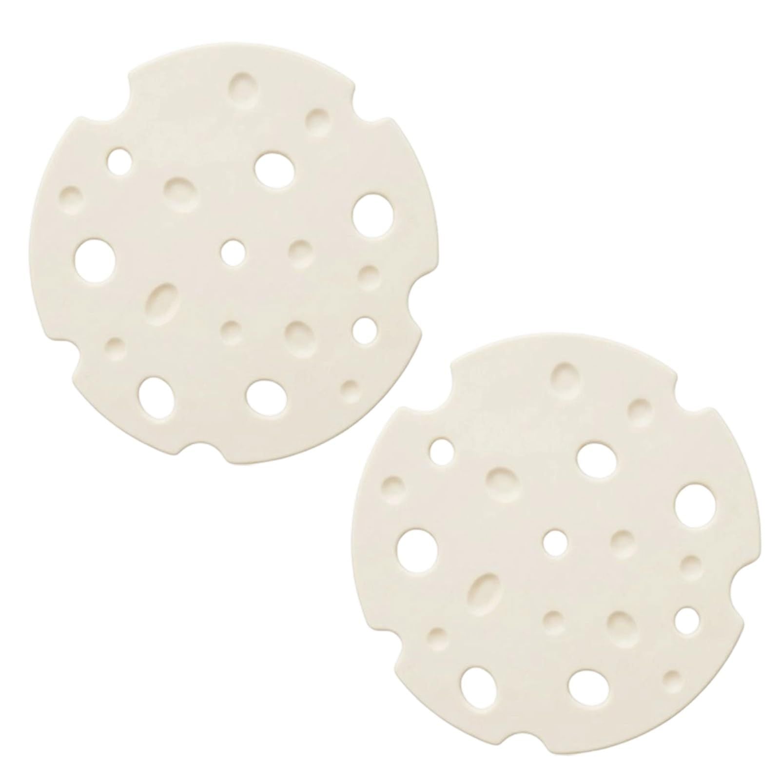 4‑Pack off white round Silicone Trivet Mat, Heat Resistant Non Slip, 6.3x6.3x0.4 Inches, Kitchen Table Protector for Bowls Plates Cups
