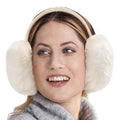 Pink fluffy Plush Winter Ear Muffs for Women, Foldable Soft Ear Warmers Windproof Thermal Earmuffs for Cold Weather Outdoor Daily Wear