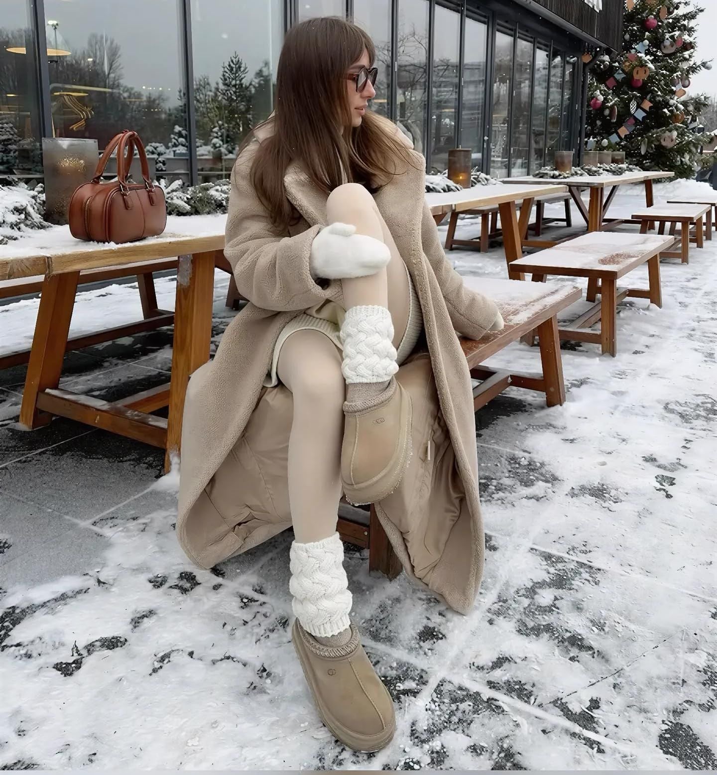 Foundation skin AU12 Women Lyocell High Waist Thermal Long Johns, Fleece Lined Slim Fit Base Layer Pants, Stretchy Warm Inner Thermal Leggings for Autumn Winter