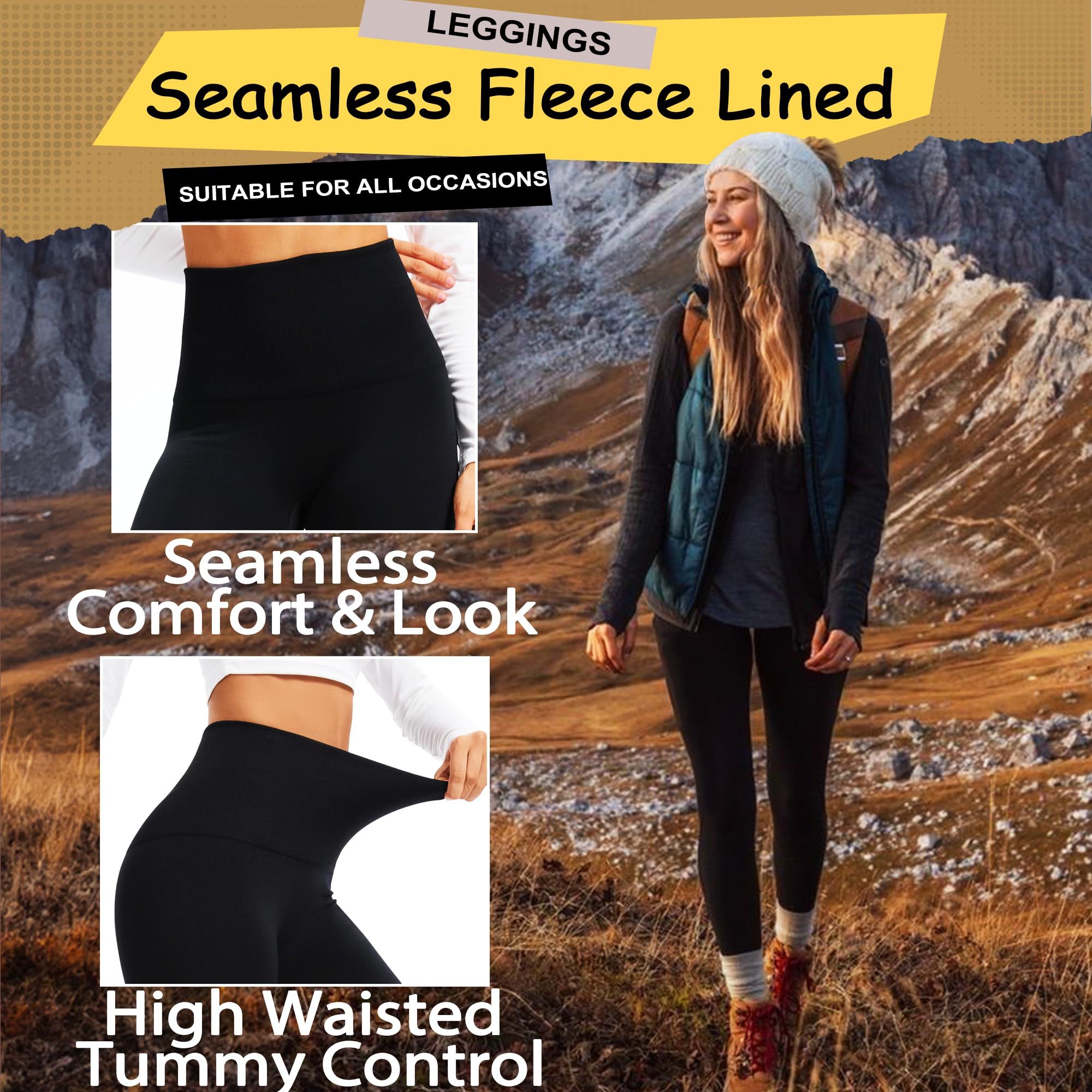 gray-blue AU12 Women Lyocell High Waist Thermal Long Johns, Fleece Lined Slim Fit Base Layer Pants, Stretchy Warm Inner Thermal Leggings for Autumn Winter