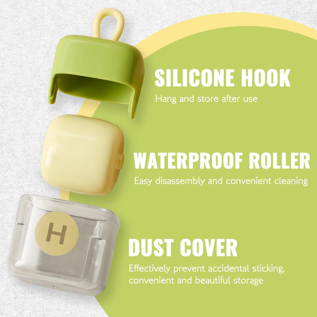 Matcha Green Portable Reusable Washable Lint Roller Strong Sticky Fluff Dust Hair Remover for Clothing & Fabric