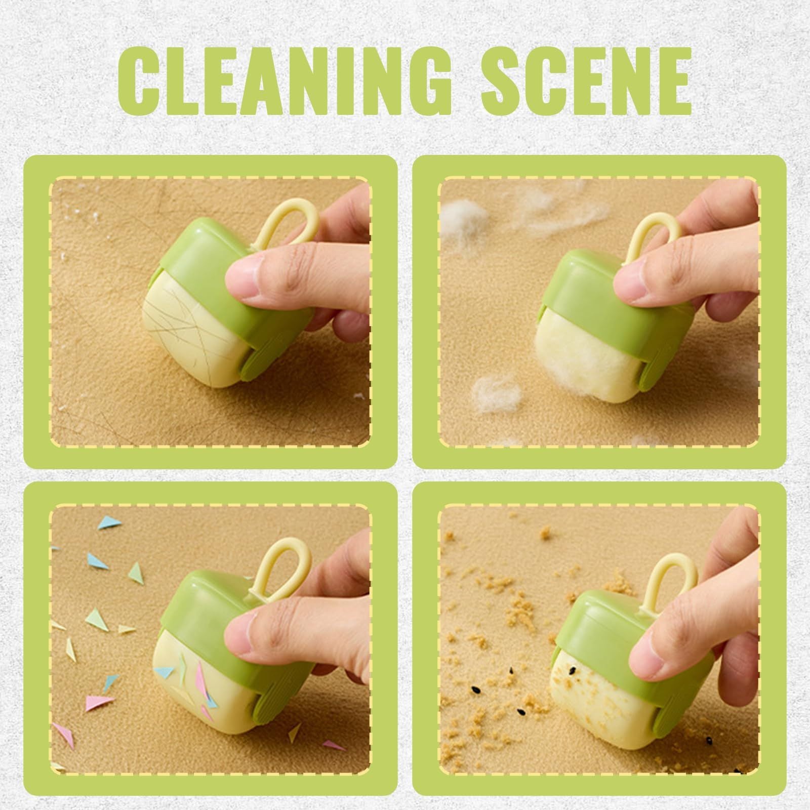 Matcha Green Portable Reusable Washable Lint Roller Strong Sticky Fluff Dust Hair Remover for Clothing & Fabric