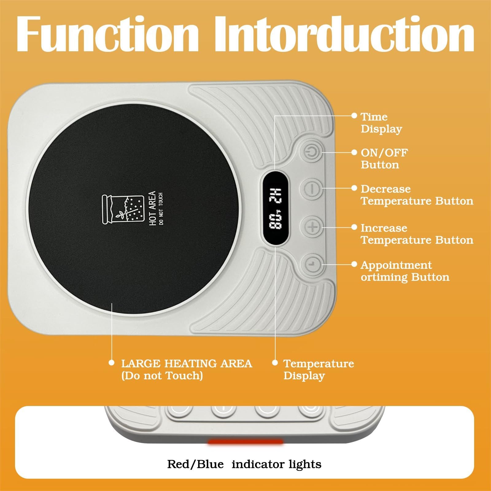 Constant Temperature Heating Coaster with Timer, Electric Mug Warmer for Milk Coffee, Auto Off Heating Pad Base, Portable Office Dorm Home Cup Warmer