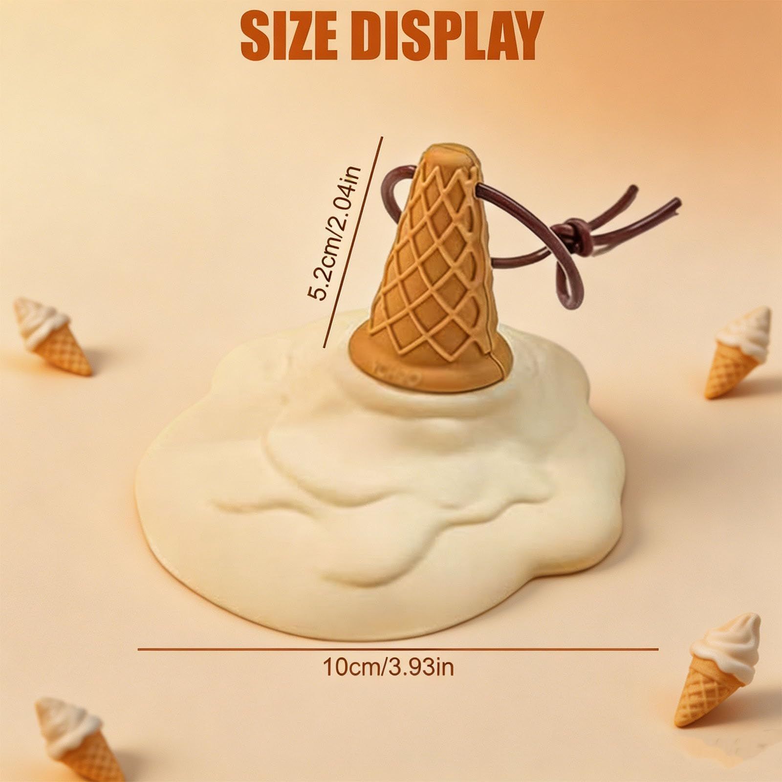 Pink Cartoon Ice Cream Shaped Silicone Door Stopper with Suction Cup Base Detachable Lanyard Multi‑Color Optional for Household Door Positioning Anti‑Collision Interior Safety Layout