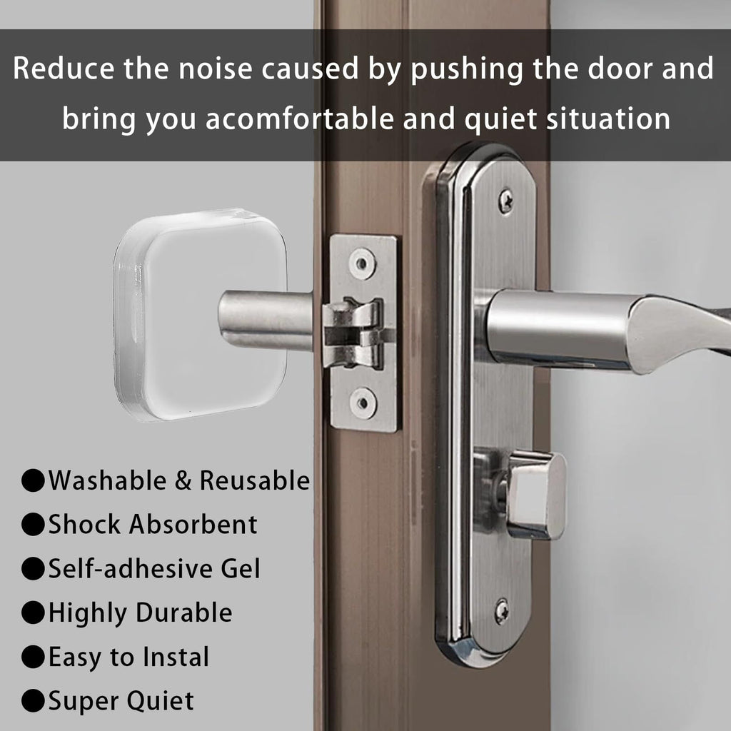 Door Stopper Wall Protector, 6 Pcs Transparent Door Knob Wall Protector Thicken Square Walls Shield Bumper Guard from Doors Knobs, Sturdy Self Adhesive, Reusable Washable for Office Home